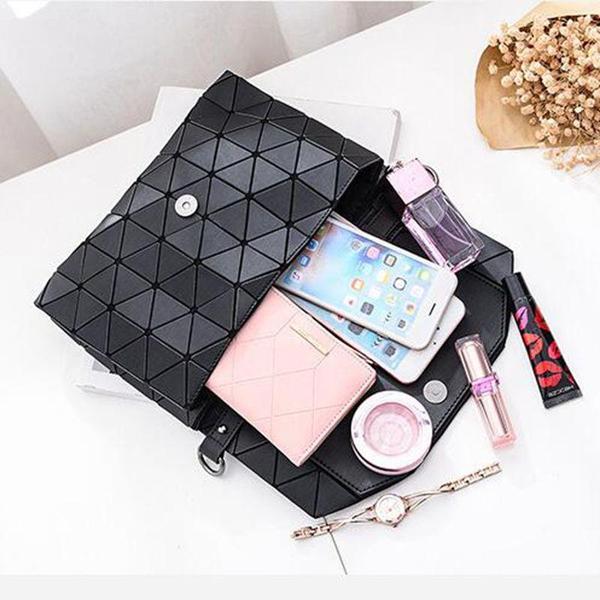 Abstract Geometric Matte Shoulder Bag