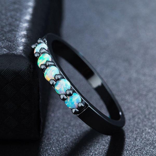 Simple Colored Fire Opal Rings