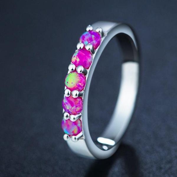Simple Colored Fire Opal Rings