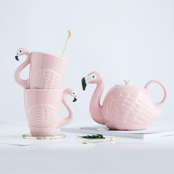 Flamingo Teapot & Mug