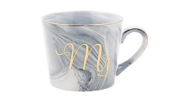 Marble Porcelain Mr & Mrs Coffee Mugs