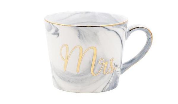 Marble Porcelain Mr & Mrs Coffee Mugs