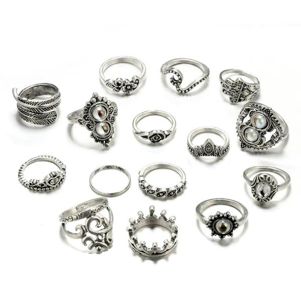 Chunky Boho Midi Ring Sets