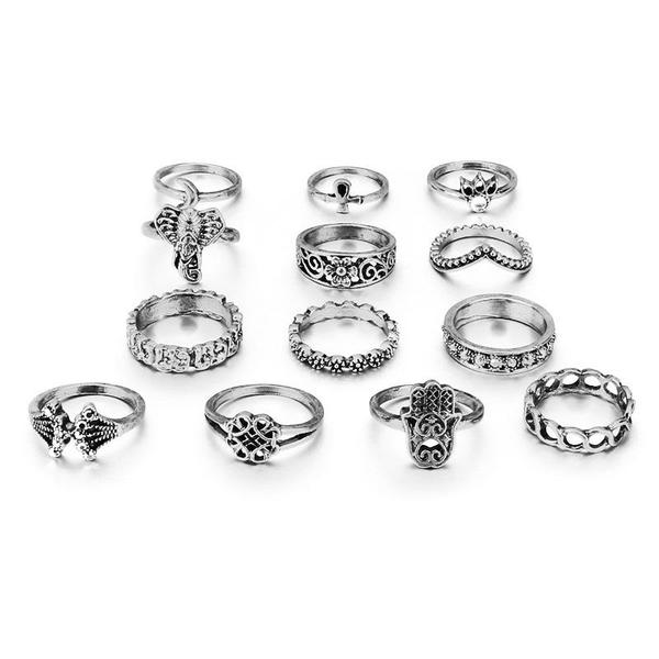 Chunky Boho Midi Ring Sets