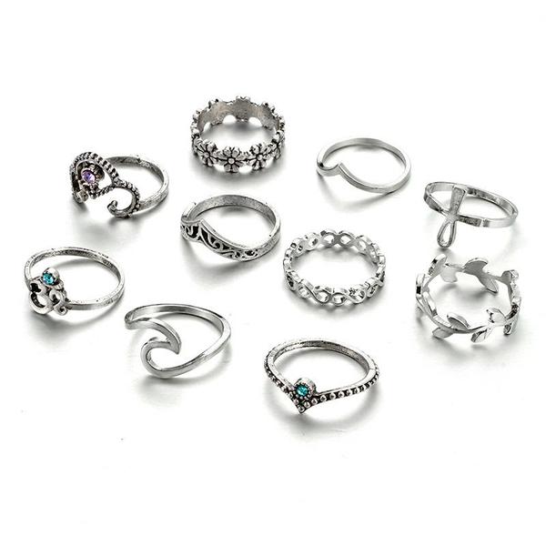 Chunky Boho Midi Ring Sets