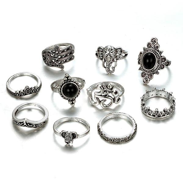 Chunky Boho Midi Ring Sets