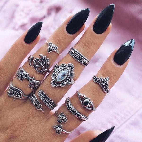 Chunky Boho Midi Ring Sets