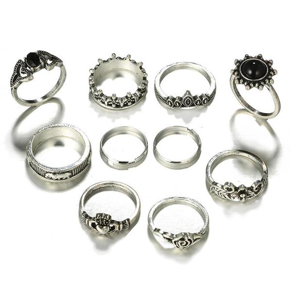 Chunky Boho Midi Ring Sets