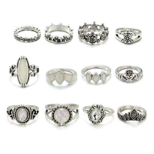 Chunky Boho Midi Ring Sets