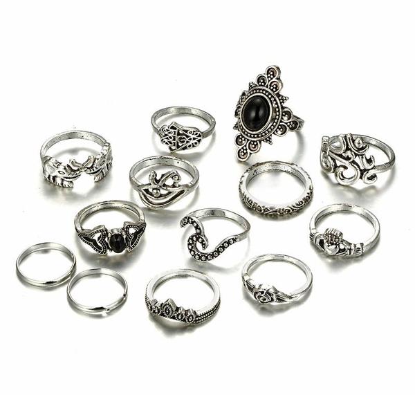 Chunky Boho Midi Ring Sets
