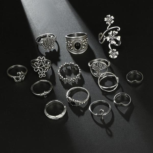 Chunky Boho Midi Ring Sets