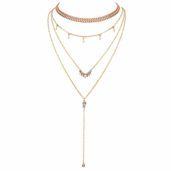 Multi Layered Boho Droplet Necklaces
