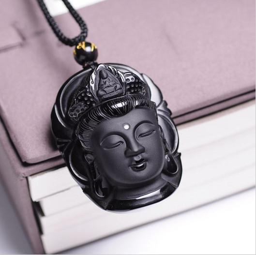 Obsidian Buddha Amulet