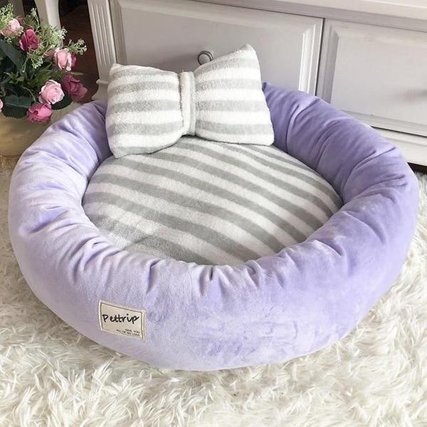 Lola - Round Princess Bow Tie Pet Bed