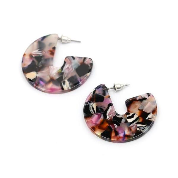 Nora - Flat Semi Hoop Earrings