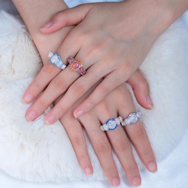 Lux - Fire Opal Garnet Ring