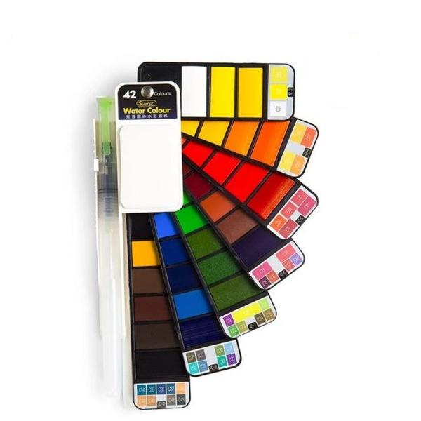 Watercolor Paint Set with Water Brush & Pigment