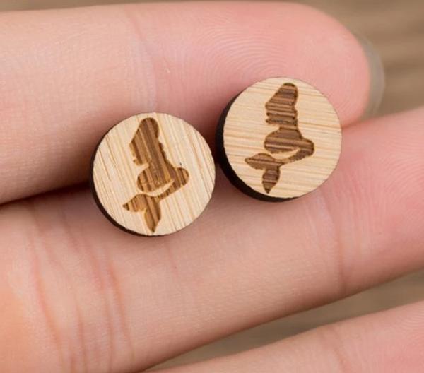 Cute Wooden Stud Earrings