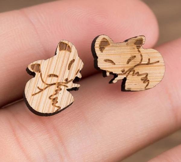 Cute Wooden Stud Earrings