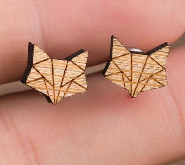 Cute Wooden Stud Earrings