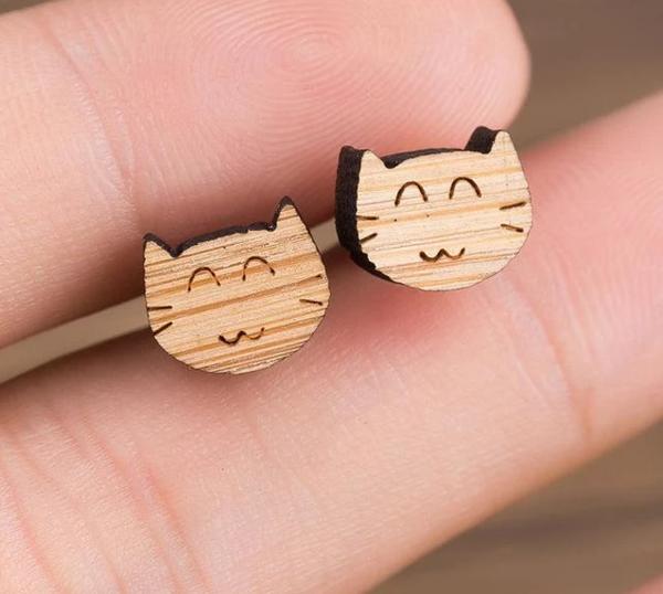 Cute Wooden Stud Earrings