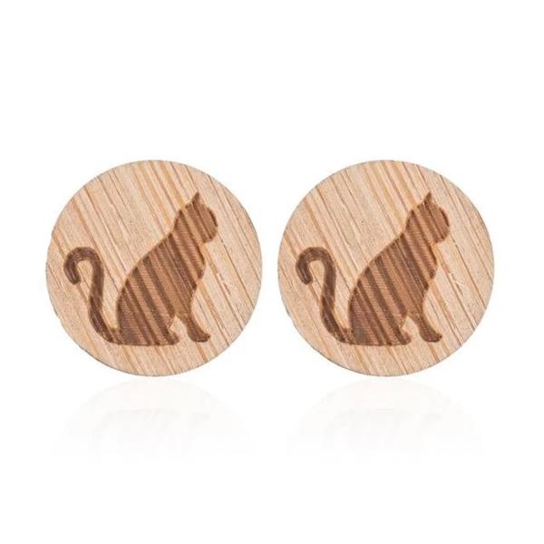 Cute Wooden Stud Earrings