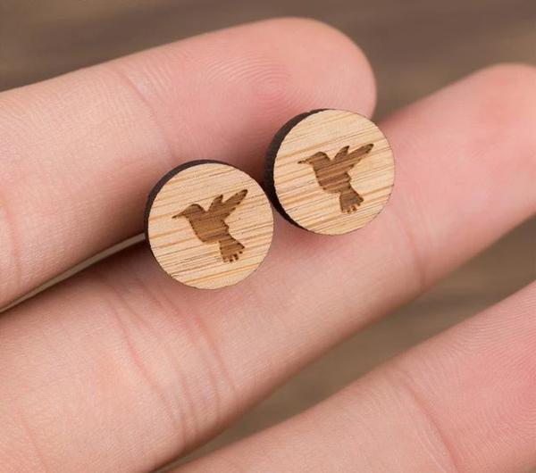 Cute Wooden Stud Earrings