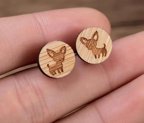 Cute Wooden Stud Earrings