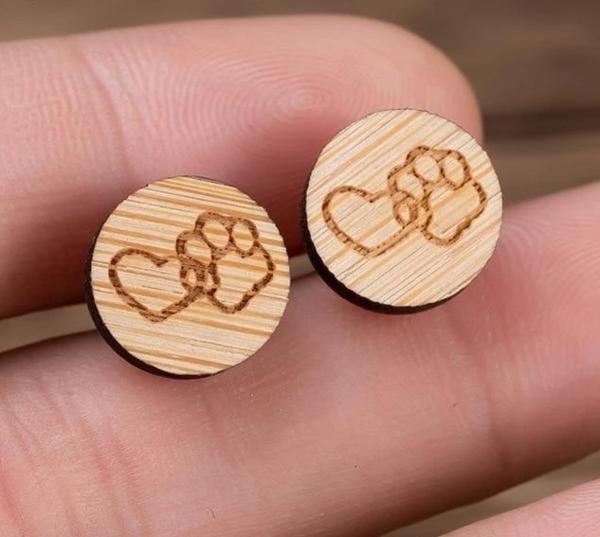 Cute Wooden Stud Earrings
