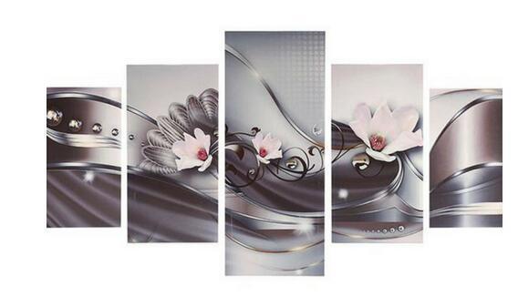 5 Piece Silver Pattern Flowers - GemPaint™ Kit