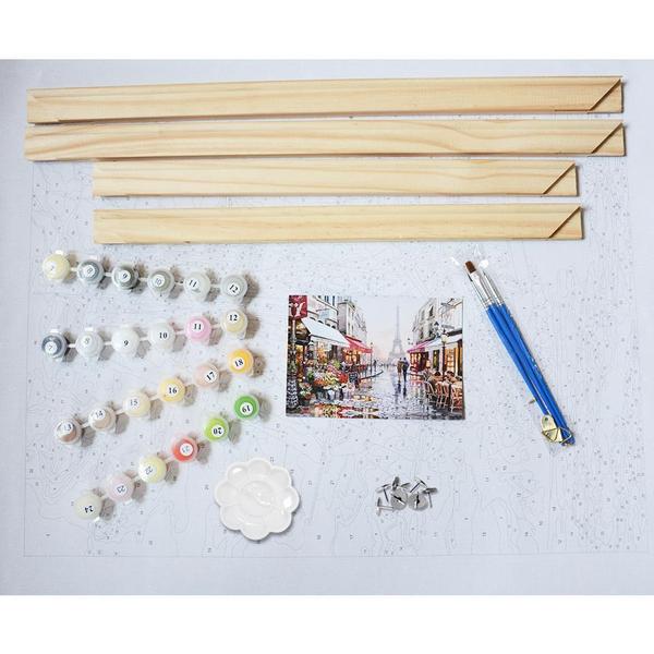 White & Red Lotus Flowers - Van-Go Paint-By-Number Kit